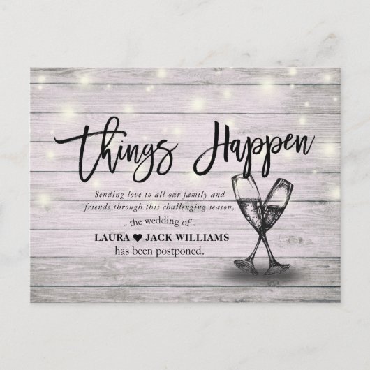 Er is een verschuiving van plannen om het huwelijk aankondigingskaart (Voorkant)