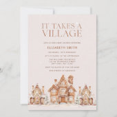 Er is een Village Holiday Town Baby shower nodig Kaart (Voorkant)