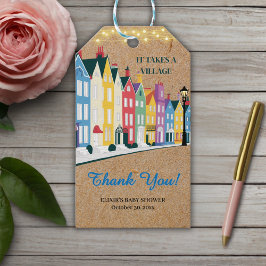 Er is een Village Modern Craft Baby shower Cadeaulabel