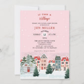 Er is een winterroze baby shower voor nodig kaart (Voorkant)