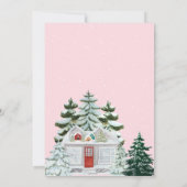 Er is een winterroze baby shower voor nodig kaart (Achterkant)