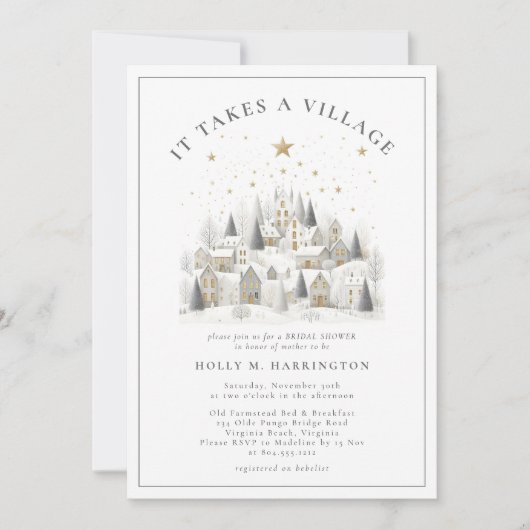 Er is een winterse Baby shower voor nodig Kaart (Voorkant)