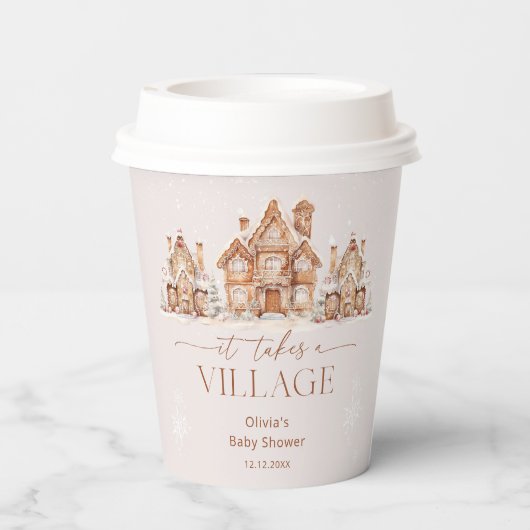 Er is een winterse Baby shower voor nodig Papieren Bekers (Achterkant)