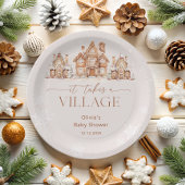 Er is een winterse Baby shower voor nodig Papieren Bordje