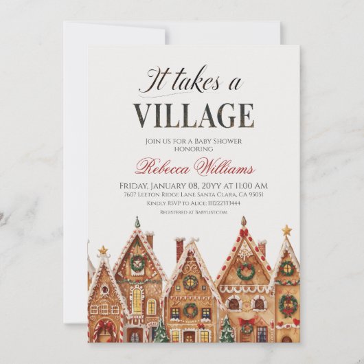 Er is een winterse kerst Baby shower nodig Kaart (Voorkant)