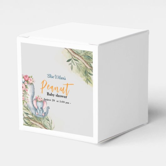 Er is een zoete kleine pinda onderweg bedankdoosjes (Voorkant Zijde)