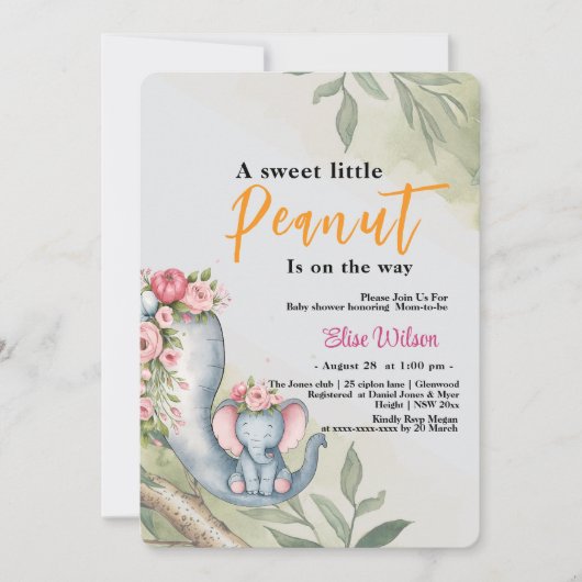 Er is een zoete kleine pinda onderweg kaart (Voorkant)