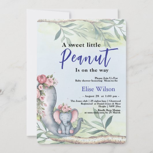 Er is een zoete kleine pinda onderweg kaart (Voorkant)