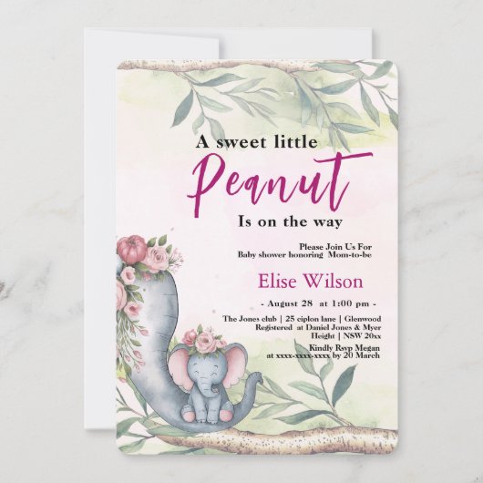 Er is een zoete kleine pinda onderweg kaart (Voorkant)