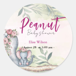 Er is een zoete kleine pinda onderweg ronde sticker