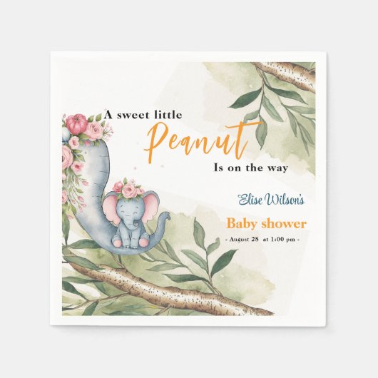 Er is een zoete kleine pinda onderweg servet (Voorkant)