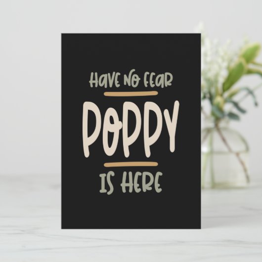 Er is geen angst dat er papaver is - vader en opa kaart (Staand voorkant)