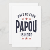 Er is geen angst dat Papou hier is | vader opa Gif Bedankkaart (Voorkant / Achterkant)