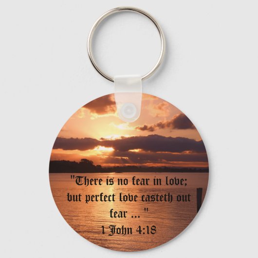 "Er is geen angst in de liefde" Keyring Sleutelhanger (Voorkant)