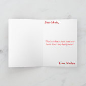 Er is geen betere plaats dan uw (Rood) hart Feestdagen Kaart (Binnen)