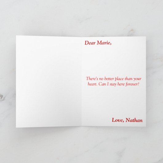 Er is geen betere plaats dan uw (Rood) hart Feestdagen Kaart (Binnen)