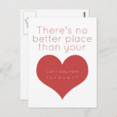 Er is geen betere plek dan je hart (Rood) Briefkaart (Voorkant / Achterkant)