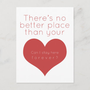 Er is geen betere plek dan je hart (Rood) Briefkaart