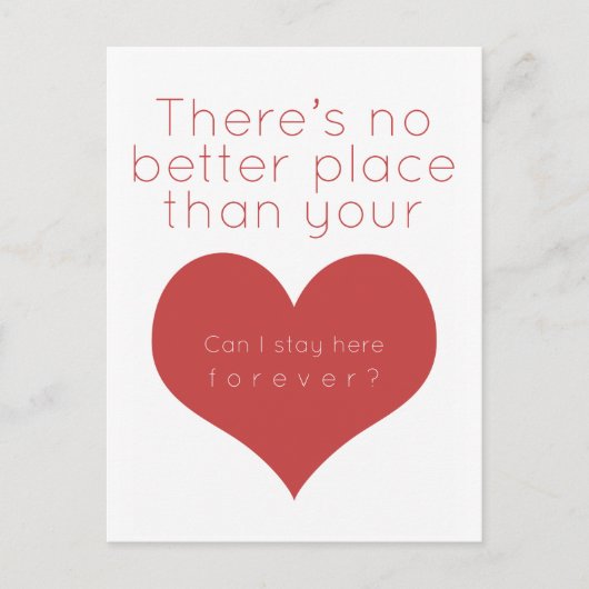 Er is geen betere plek dan je hart (Rood) Briefkaart (Voorkant)