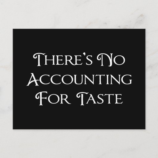 Er is geen boekhouding voor smaak briefkaart (Voorkant)
