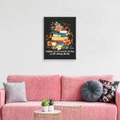 Er is geen dergelijk ding als te veel boeken canvas afdruk (Insitu (Woonkamer))