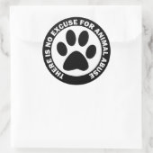 Er is geen excuus voor dierenmishandeling ronde sticker (Tas)
