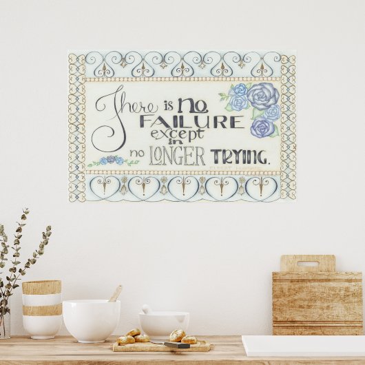 Er is geen falen Elbert Hubbard Poster (Keuken)