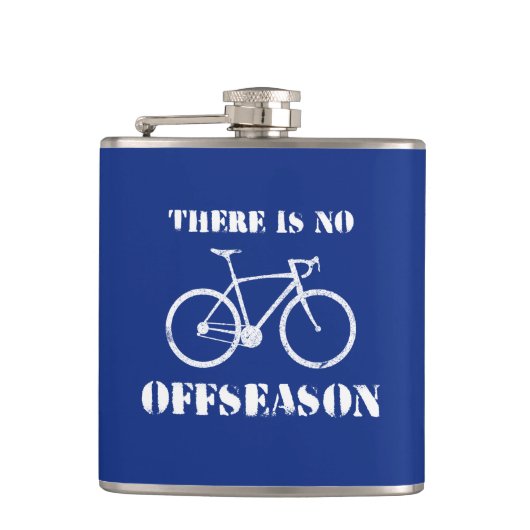 Er is geen fietsseizoen heupfles (Voorkant)