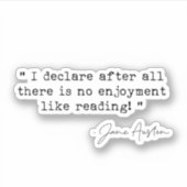 Er is geen genot als Jane Austen lezen Sticker (Voorkant)