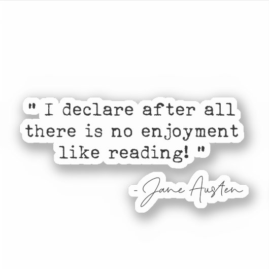 Er is geen genot als Jane Austen lezen Sticker (Voorkant)