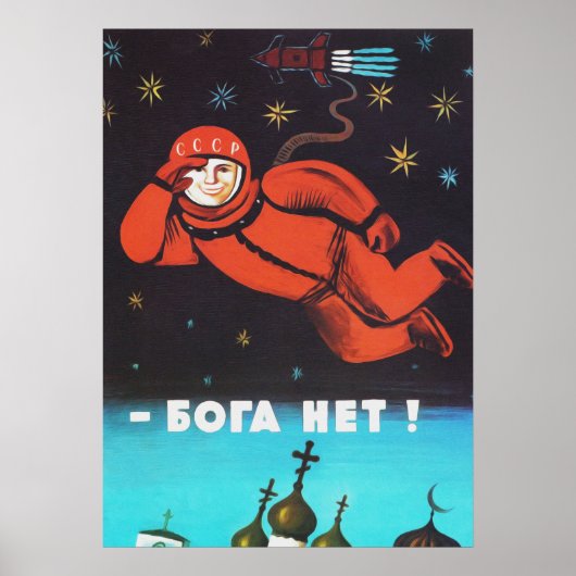 Er is geen god!, 1960, USSR — poster van de Sovjet (Voorkant)