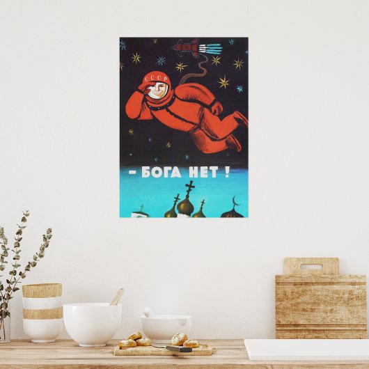 Er is geen god!, 1960, USSR — poster van de Sovjet (Keuken)
