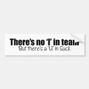Er is geen 'I' in Team (Hockey) Bumpersticker