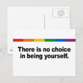 Er is geen keuze om jezelf te zijn briefkaart (Voorkant / Achterkant)