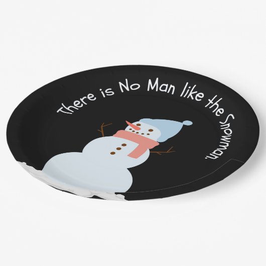 Er is geen man zoals de sneeuwman papieren bordje (Gekanteld)