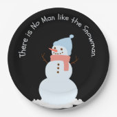 Er is geen man zoals de sneeuwman papieren bordje (Voorkant)