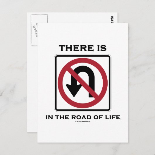 Er is geen ommekeer in de weg van het leven briefkaart (Voorkant / Achterkant)