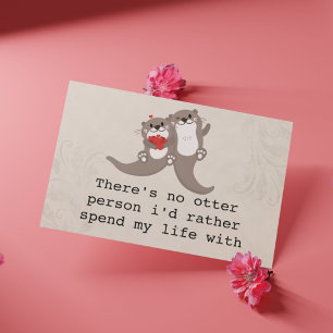 "Er is geen otter persoon" jubileum/Valentijnsdag Feestdagenkaart