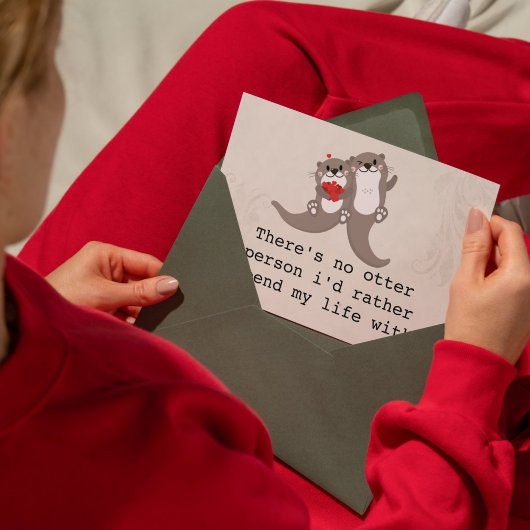 "Er is geen Otter Persoon" jubileum/Valentijnsdag  Feestdagenkaart