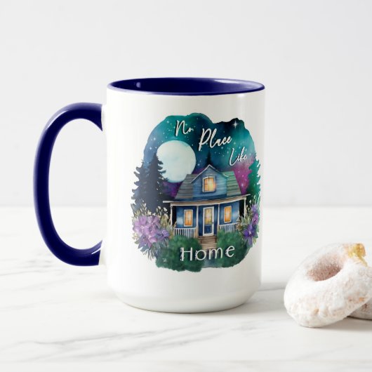 Er is geen plaats als. Home Waterverf Sterrennacht Mok (Met donut)