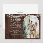 Er Is Geen Plaats Als Thuis Houten Foto Bewegend Feestdagenkaart (Voorkant / Achterkant)