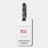 Er Is Geen Plaats Als Thuis | Vlag van de VS Bagagelabel (Achterkant verticaal)