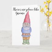 Er is geen plaats zoals Gnome Wenskaart Kaart (Gele Bloem)
