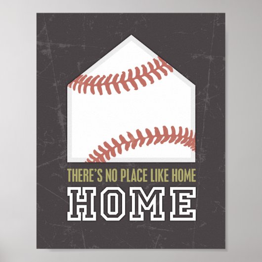 ER IS GEEN PLAATS ZOALS THUIS Baseball Print (Voorkant)