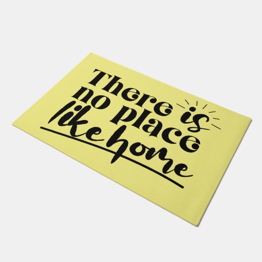 Er is geen plaats zoals thuis offerte geel en zwar deurmat (Schuin)