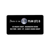 Er is geen plan B, klimaatverandering Etiket (Voorkant)