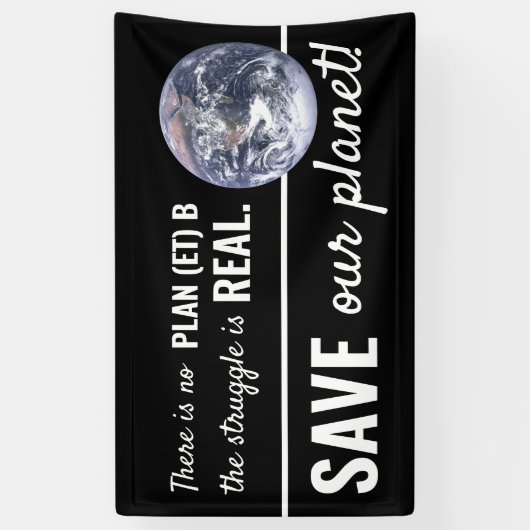 Er is geen plan B, klimaatverandering Spandoek (Verticaal)