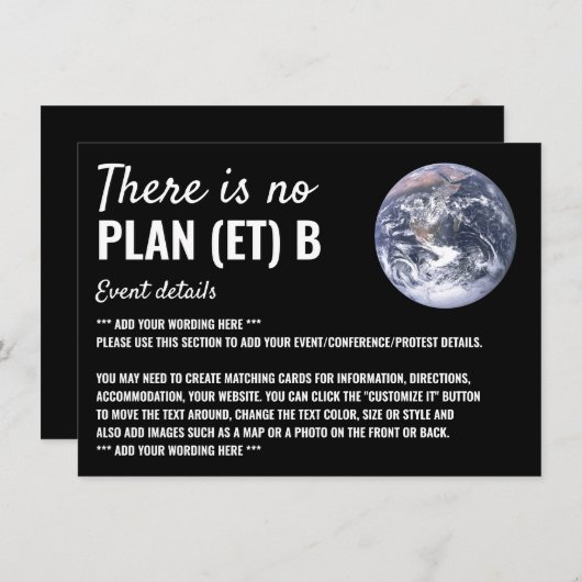 Er is geen plan (ET) B, Klimaatverandering Detail Informatiekaartje (Voorkant / Achterkant)