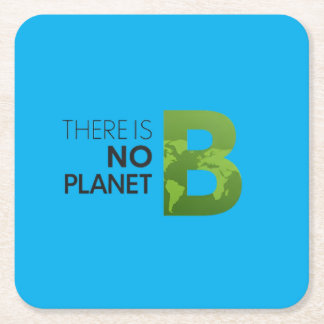 Er is geen planeet B - groene aarde typografie Kartonnen Onderzetters