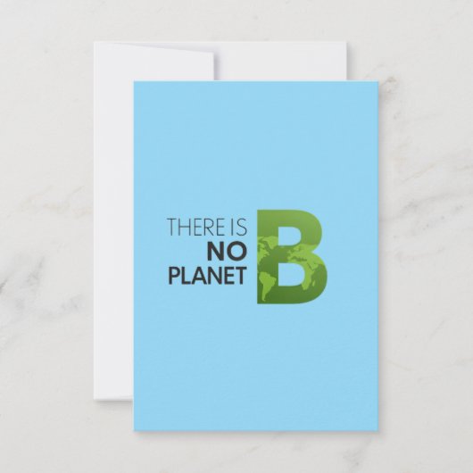 Er is geen planeet B - groene aarde typografie RSVP Kaartje (Voorkant)